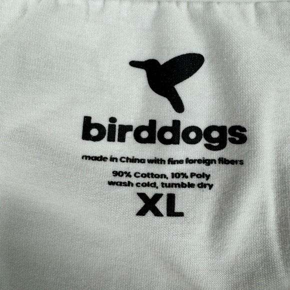 Birddogs T Shirt Mens XL Stretch Crew Neck Hummingbird Graphic Casual White - Picture 3 of 6
